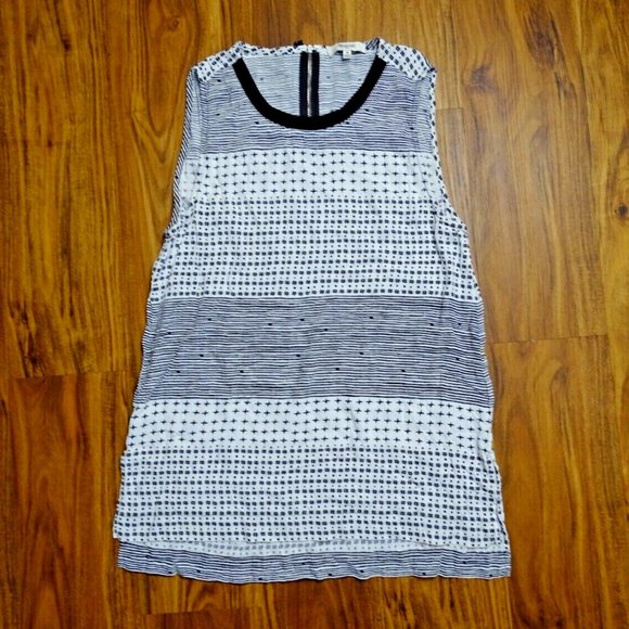 Madewell Refined Hashtag Tank Striped White Black Size Medium E1210 - Picture 1 of 9